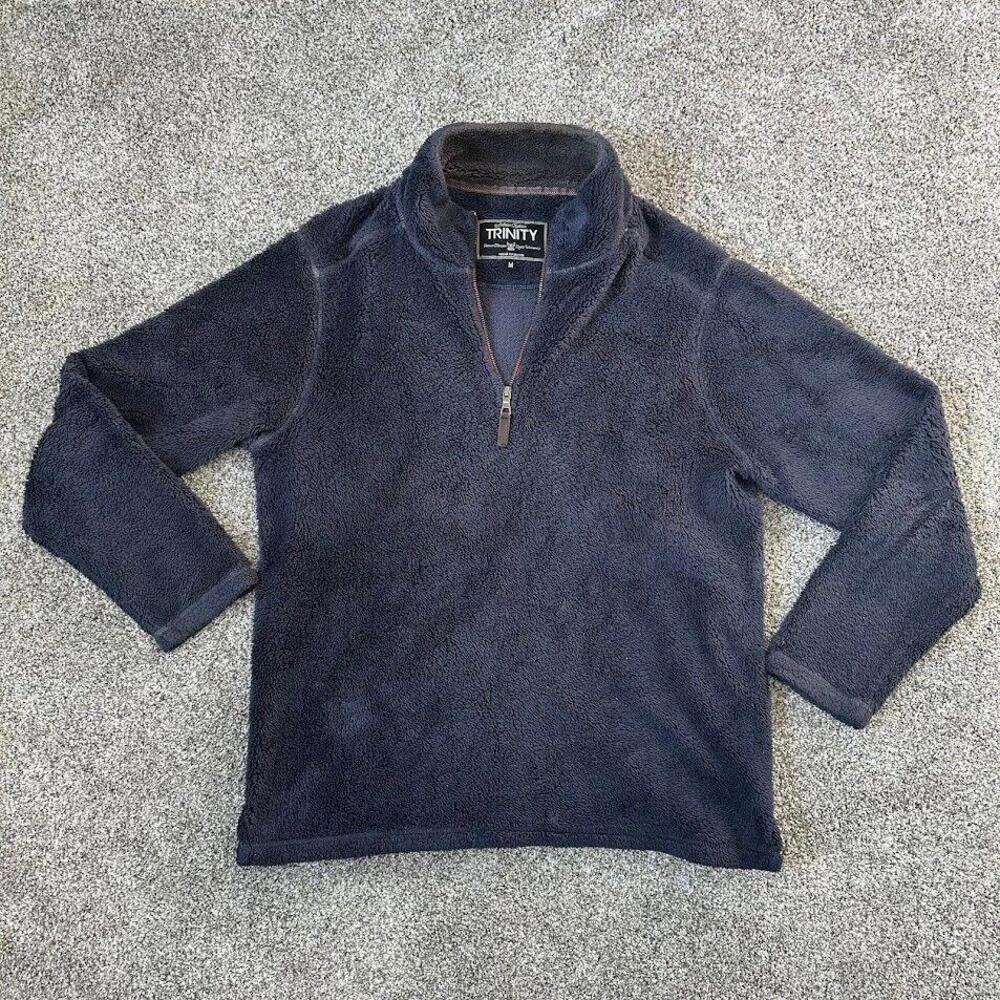 American Traditional‎ Trinity jacket sherpa quarter zip Size M Blue Navy